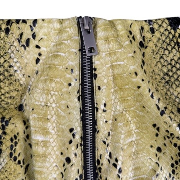 I.AM.GIA Snakeskin Yellow Green Print Faux High Waist Pants Zip All Around M EUC - Picture 8 of 11